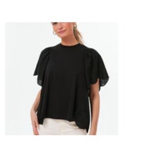 Black eyelet emi tee